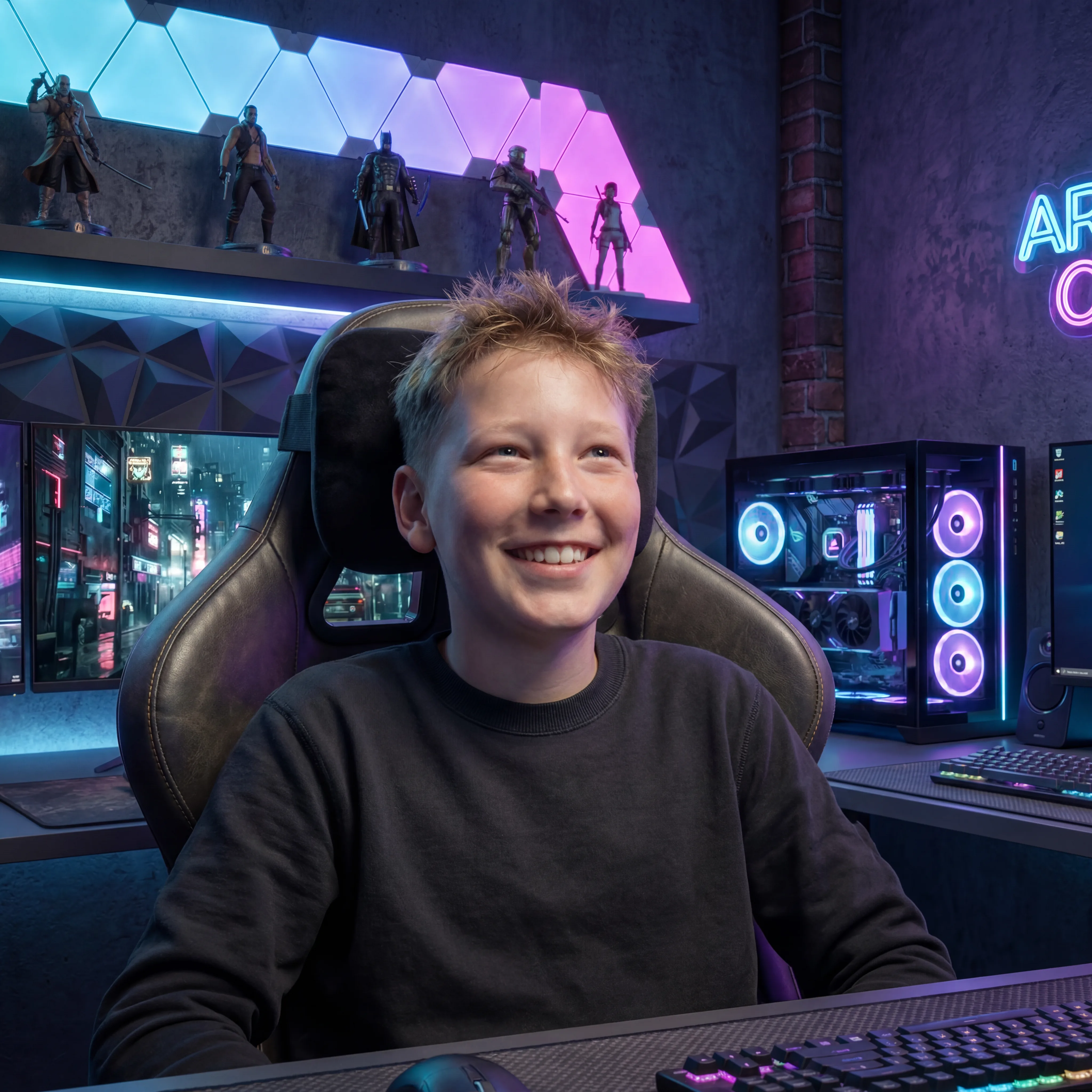 Kind im Gaming-Stuhl mit RelaxFix